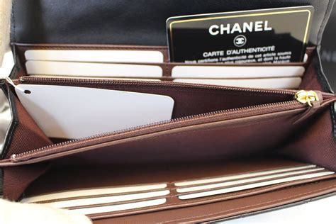 black chanel logo wallet|authentic Chanel lambskin wallet.